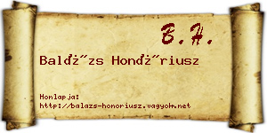 Balázs Honóriusz névjegykártya